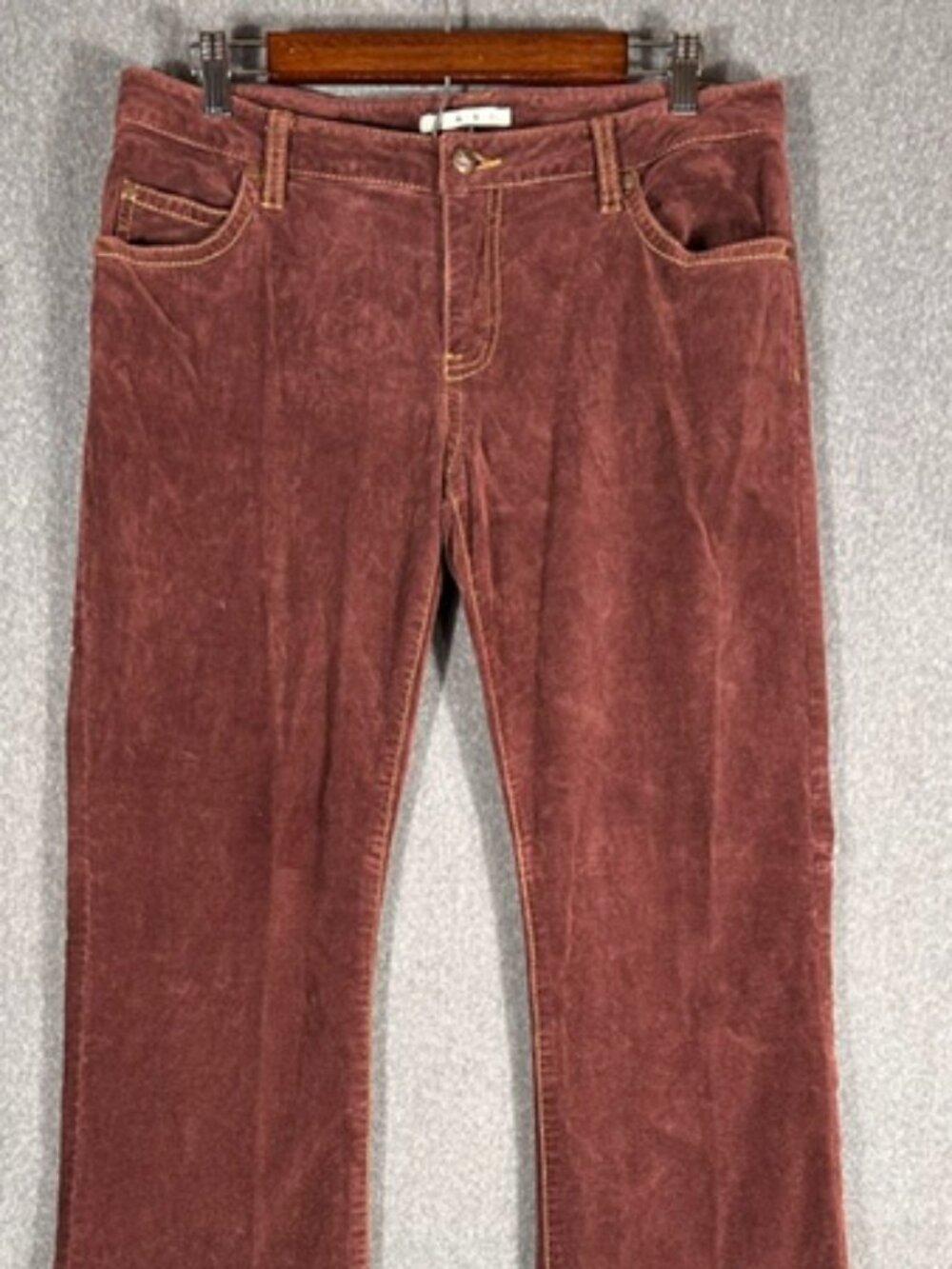 Cabi Velveteen Bootcut Pants Womens Sz 8 Maroon Vintage Boho Chic Hippie Y2K